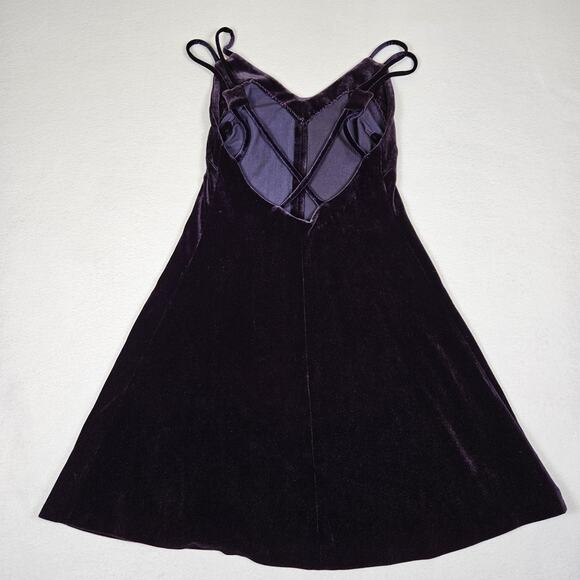 Vintage Bruno Duluc x Kush Mini Dress S Purple Velvet Strappy 80s 90s Y2K Dance - Picture 15 of 16